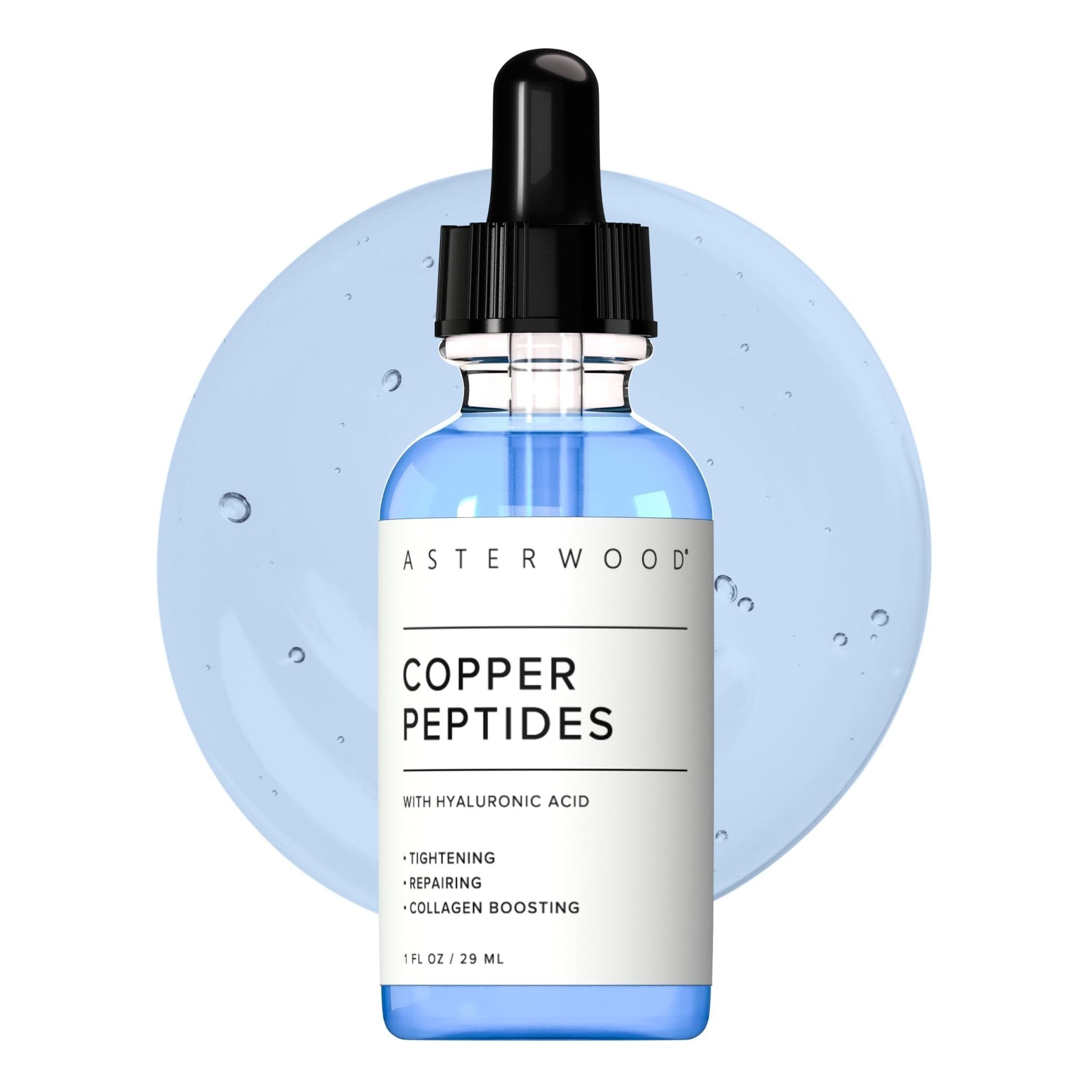 Asterwood Copper Peptides Serum for Face - with GHK-Cu Peptide and Hyaluronic Acid - Anti-Aging Facial Serum - 1 Fl Oz - PrimeBioHealth - canada supplements