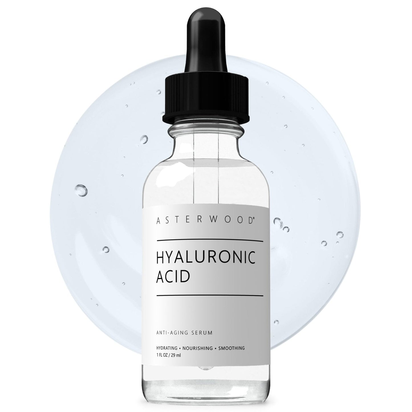 Asterwood Hyaluronic Acid Serum for Face - Plumping, Anti-Aging, Hydrating - Fragrance-Free - 1 Fl Oz - PrimeBioHealth - canada supplements
