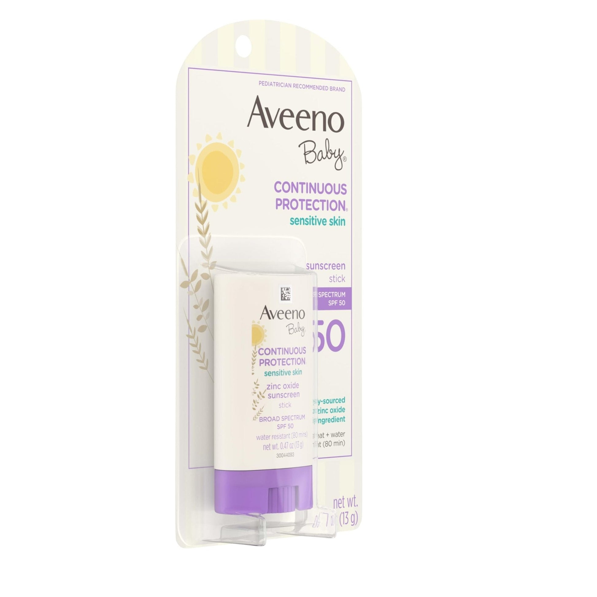 Aveeno Baby Continuous Protection Mineral Sunscreen Stick for Sensitive Skin with Broad Spectrum SPF 50 Protection for Face & Body - PrimeBioHealth - canada supplements