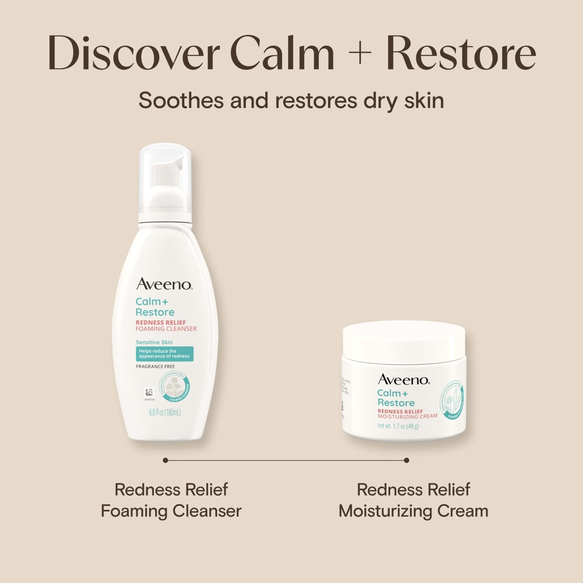 Aveeno Calm + Restore Facial Moisturizer Face Cream for Redness Relief, Non-Comedogenic - PrimeBioHealth - canada supplements