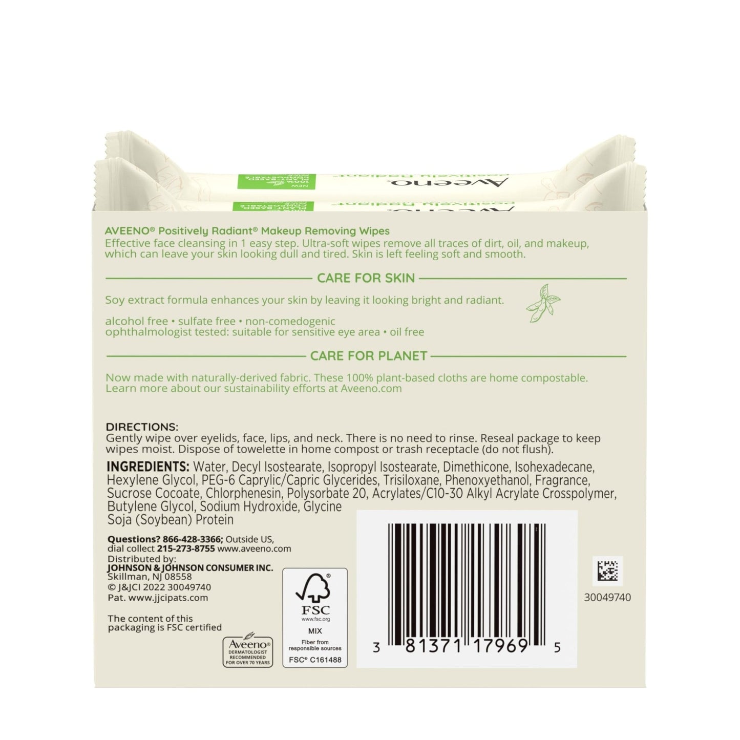 Aveeno Positively Radiant Makeup Remover Wipes, Oil Free, Alcohol Free, Non-Comedogenic Facial Cleansing Wipes, Gentle Face Wipes for Sensitive Skin - PrimeBioHealth - canada supplements