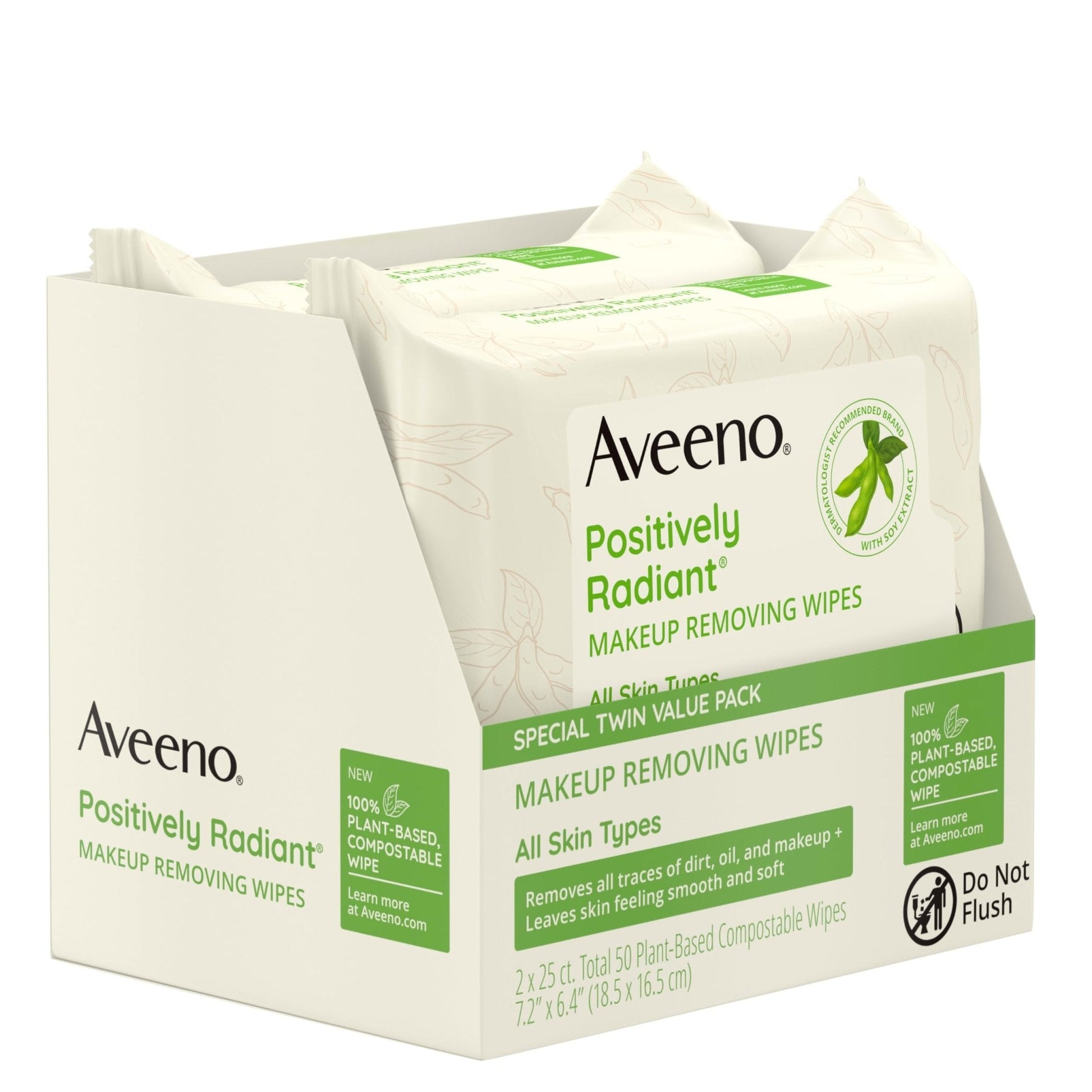 Aveeno Positively Radiant Makeup Remover Wipes, Oil Free, Alcohol Free, Non-Comedogenic Facial Cleansing Wipes, Gentle Face Wipes for Sensitive Skin - PrimeBioHealth - canada supplements