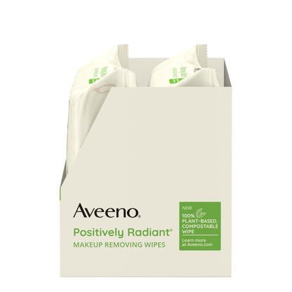Aveeno Positively Radiant Makeup Remover Wipes, Oil Free, Alcohol Free, Non-Comedogenic Facial Cleansing Wipes, Gentle Face Wipes for Sensitive Skin - PrimeBioHealth - canada supplements