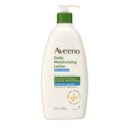 Aveeno Sheer Hydration Fragrance-Free Daily Moisturizing Lotion with Prebiotic Oat for Dry Skin, Lightweight - PrimeBioHealth - canada supplements