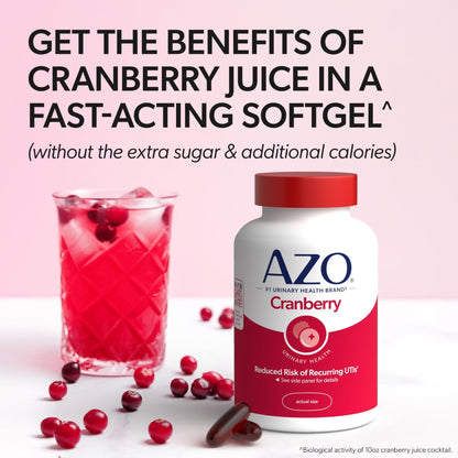 AZO Cranberry Supplement, Made with Concentrated Whole Fruit Cranberry Powder to Help Cleanse and Protect the Urinary Tract - PrimeBioHealth - canada supplements