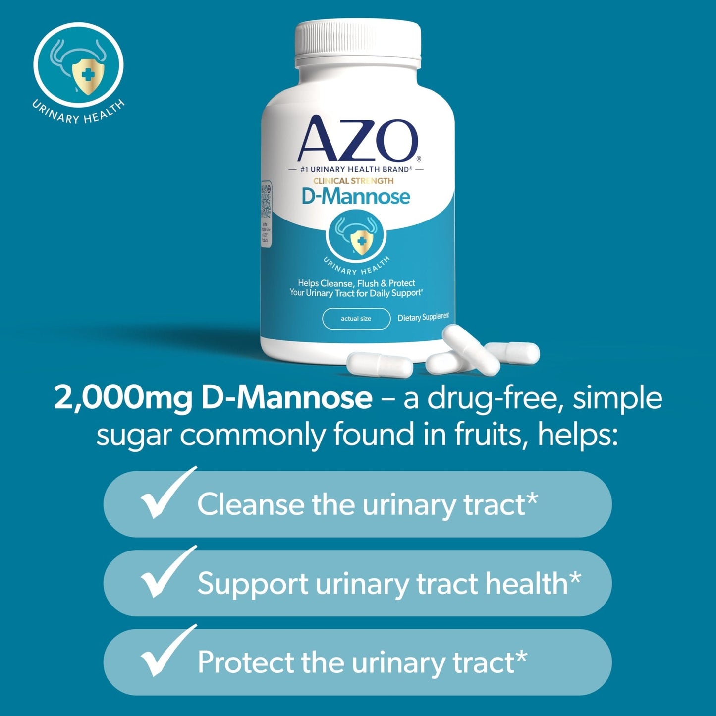 AZO D Mannose Urinary Tract Health, Cleanse, Flush & Protect The Urinary Tract, No.1 Pharmacist Recommended Brand - PrimeBioHealth - canada supplements