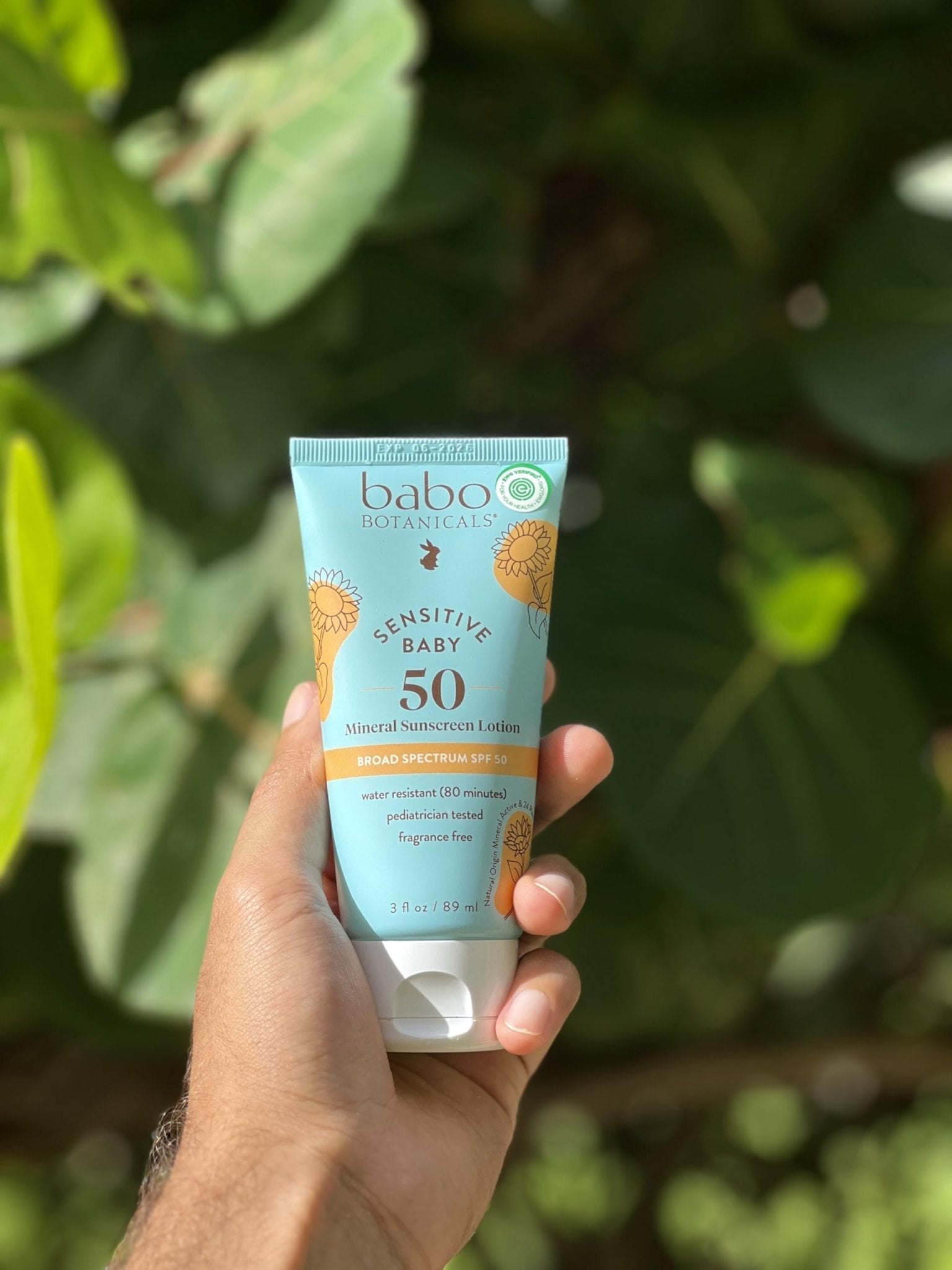 Babo Botanicals Sensitive Baby Mineral Sunscreen Lotion SPF50 - Natural Zinc Oxide - Face & Body - Fragrance-Free - Water-Resistant - PrimeBioHealth - canada supplements