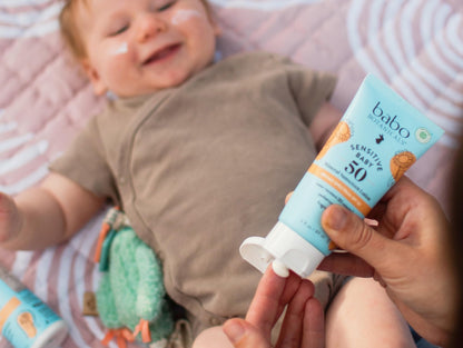 Babo Botanicals Sensitive Baby Mineral Sunscreen Lotion SPF50 - Natural Zinc Oxide - Face & Body - Fragrance-Free - Water-Resistant - PrimeBioHealth - canada supplements