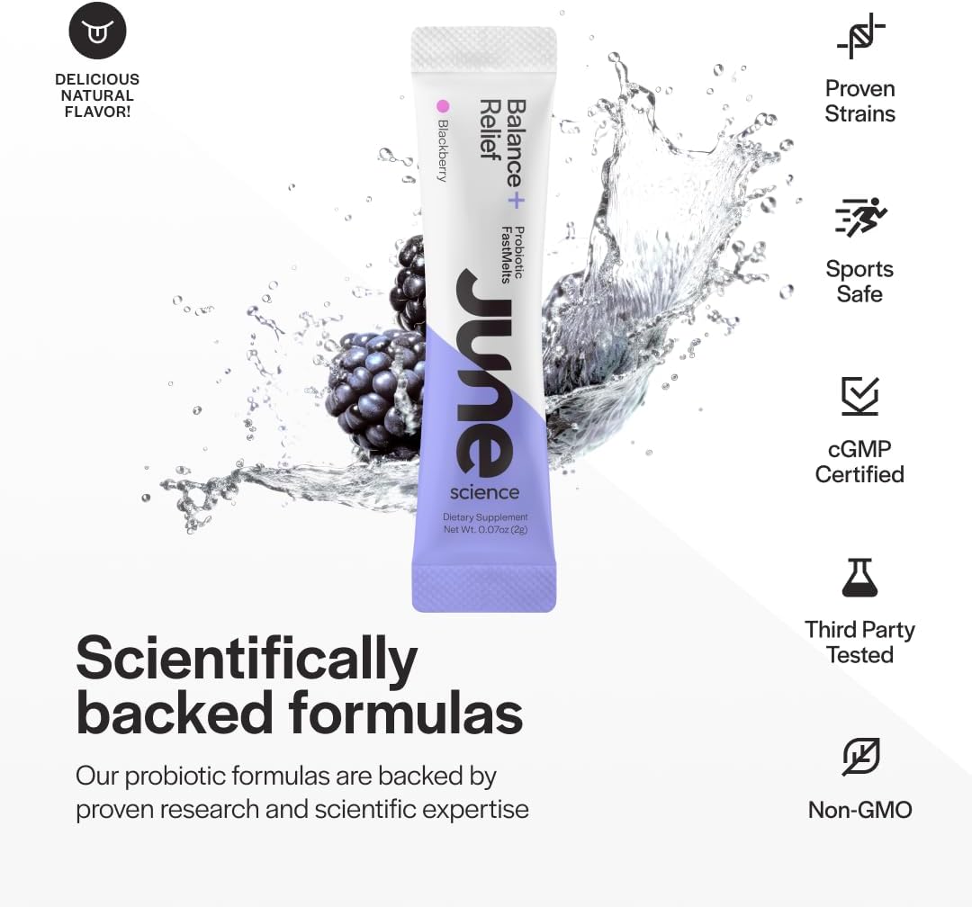 Balance + Relief | Fast Melt Pre + Probiotic for Mood & Stress - BlackBerry Flavor, 30 Powder Sachets - PrimeBioHealth - canada supplements
