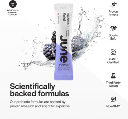 Balance + Relief | Fast Melt Pre + Probiotic for Mood & Stress - BlackBerry Flavor, 30 Powder Sachets - PrimeBioHealth - canada supplements
