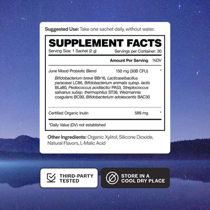 Balance + Relief | Fast Melt Pre + Probiotic for Mood & Stress - BlackBerry Flavor, 30 Powder Sachets - PrimeBioHealth - canada supplements