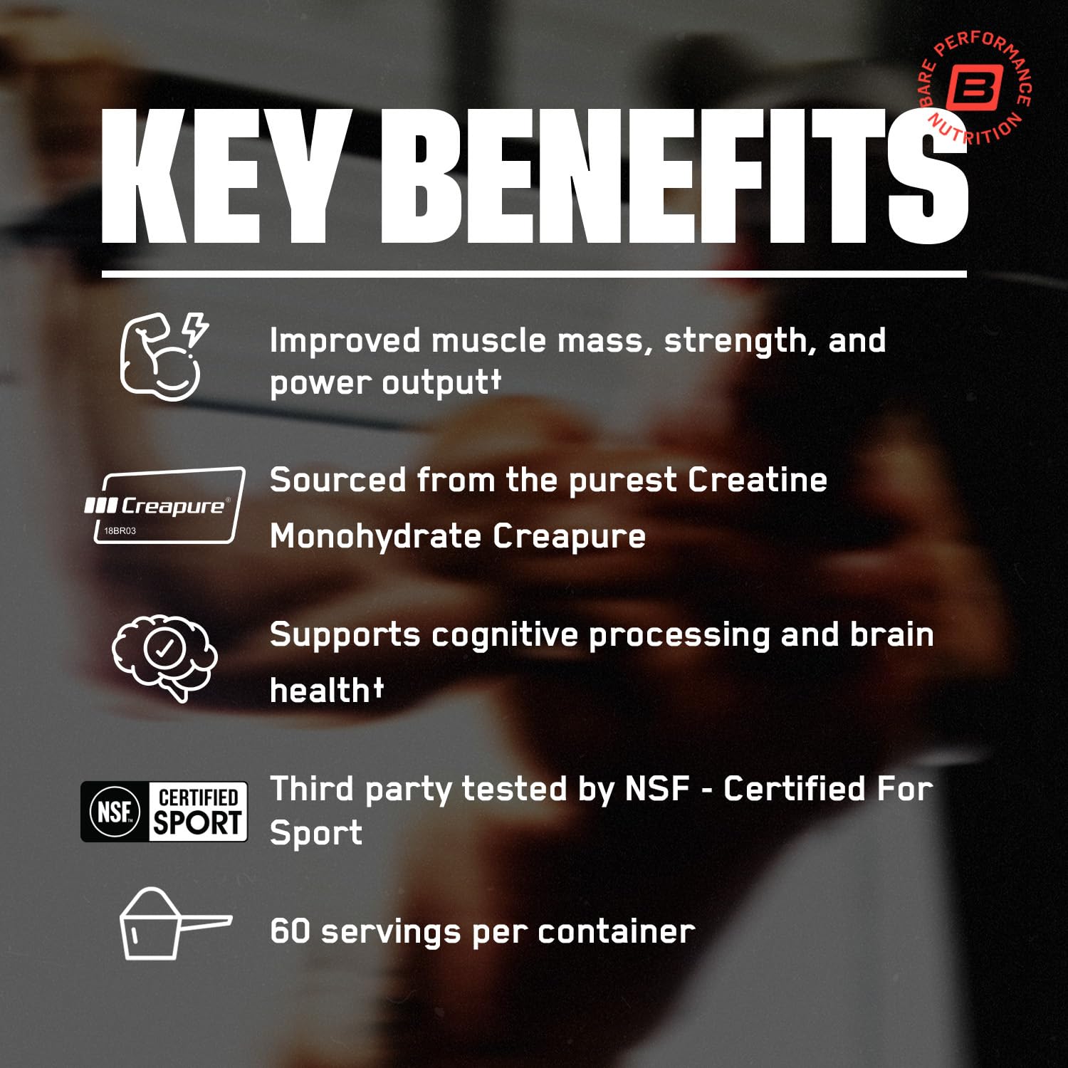 BARE PERFORMANCE NUTRITION, BPN Pure Creatine Monohydrate Powder by Creapure, 5g of Creatine per Serving, - PrimeBioHealth - canada supplements
