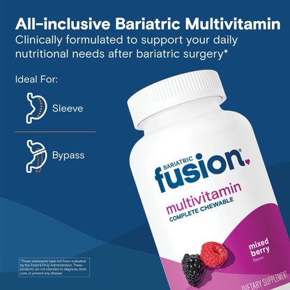 Bariatric Fusion Bariatric Multivitamin with Iron Complete Chewable | Mixed Berry | Post Bariatric Vitamins for Gastric Bypass - PrimeBioHealth - canada supplements