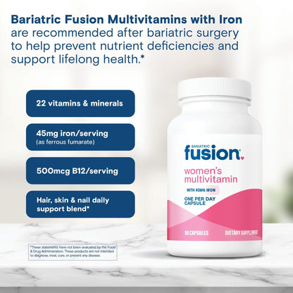 Bariatric Fusion One Per Day Bariatric Multivitamin with Iron for Women | with Hair and Nails Vitamin Blend | Gastric Bypass - PrimeBioHealth - canada supplements