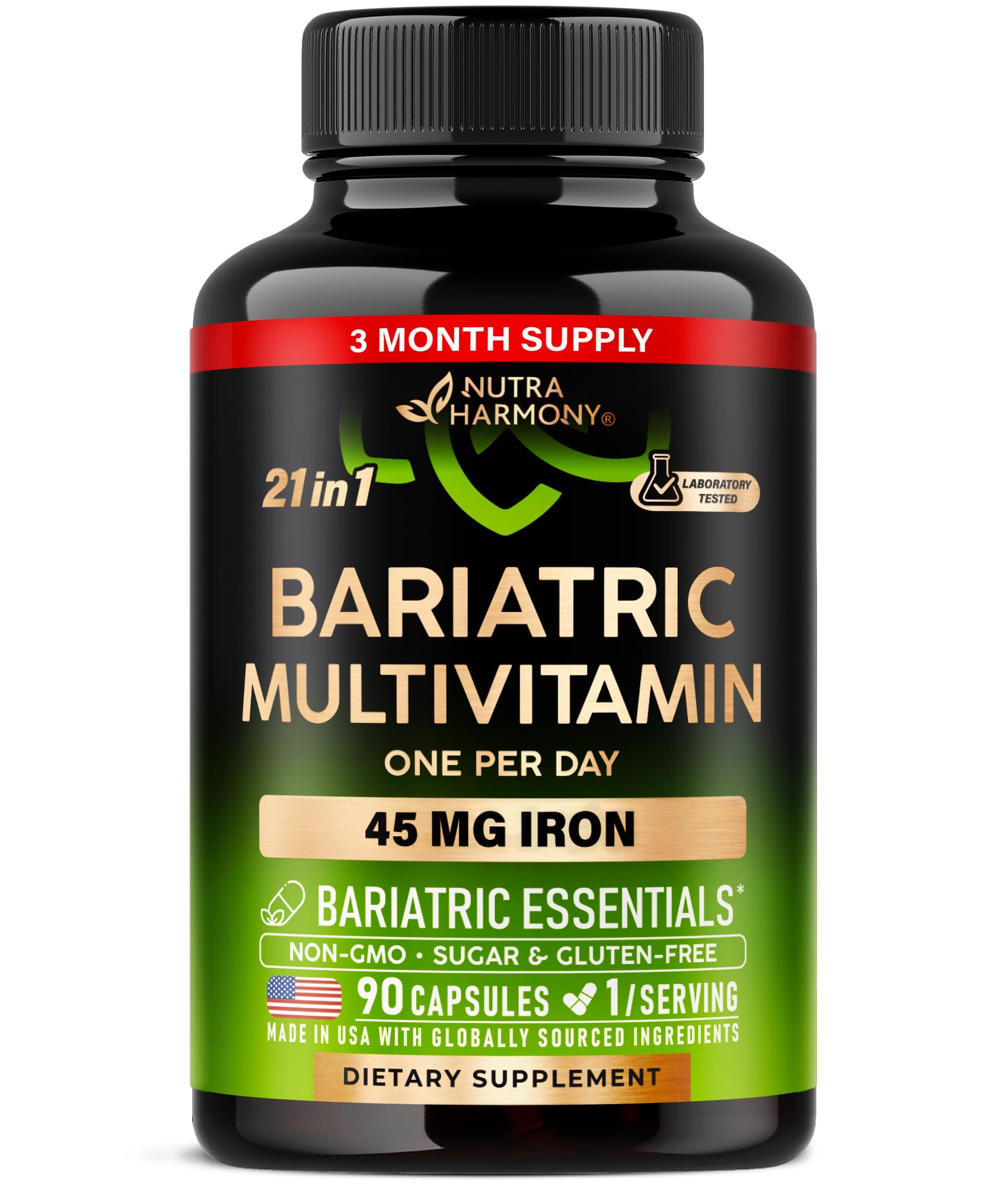 Bariatric Multivitamin - 45 mg Iron Supplements - Made in USA - for Women & Men - All-in-One, 21 Essential Vitamins - Gastric Sleeve Support - PrimeBioHealth - canada supplements