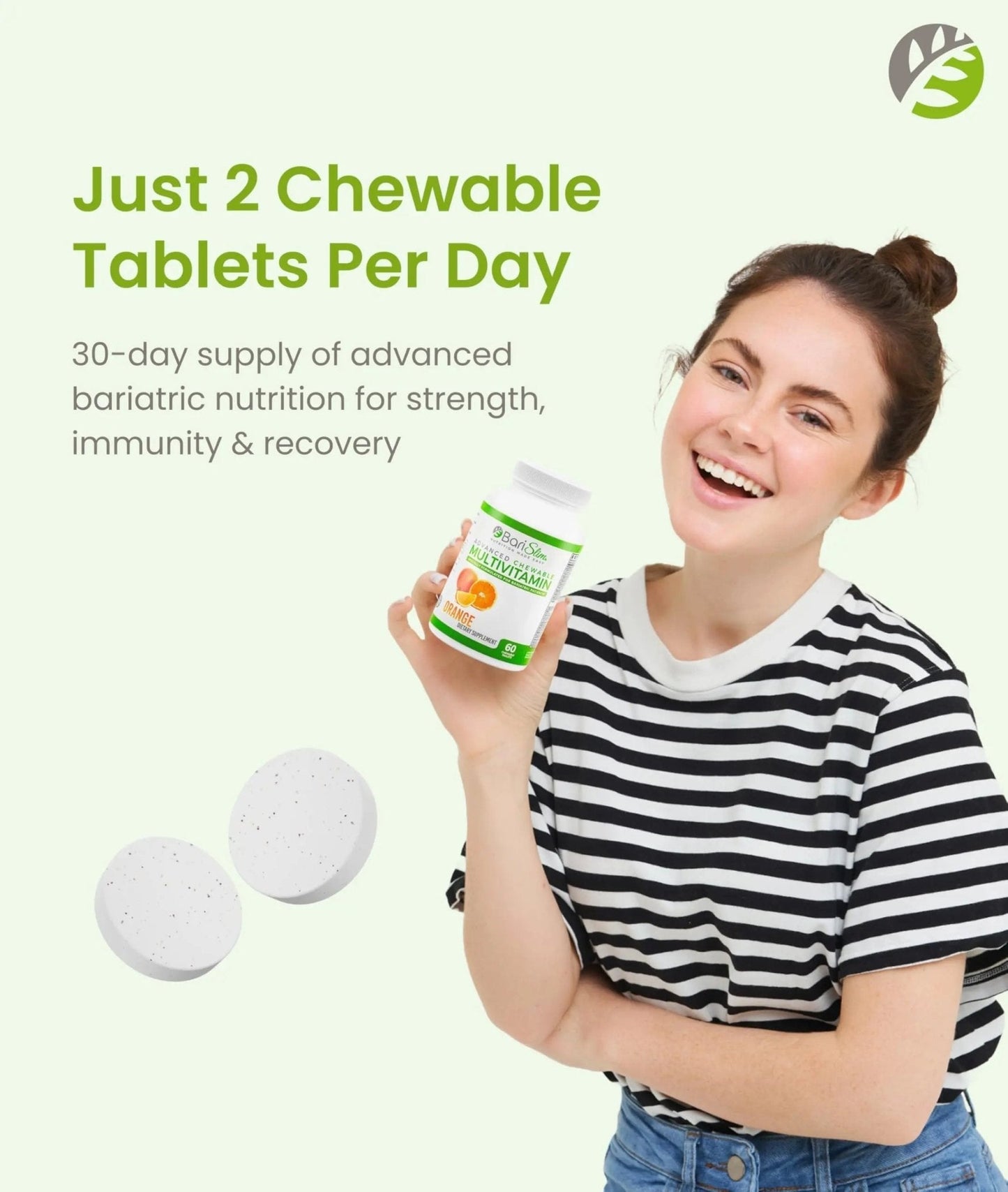 BariSlim Advanced Chewable Bariatric Multivitamin Tablets - Bariatric Vitamin and Supplement for Post Bariatric Surgery Including Gastric - PrimeBioHealth - canada supplements