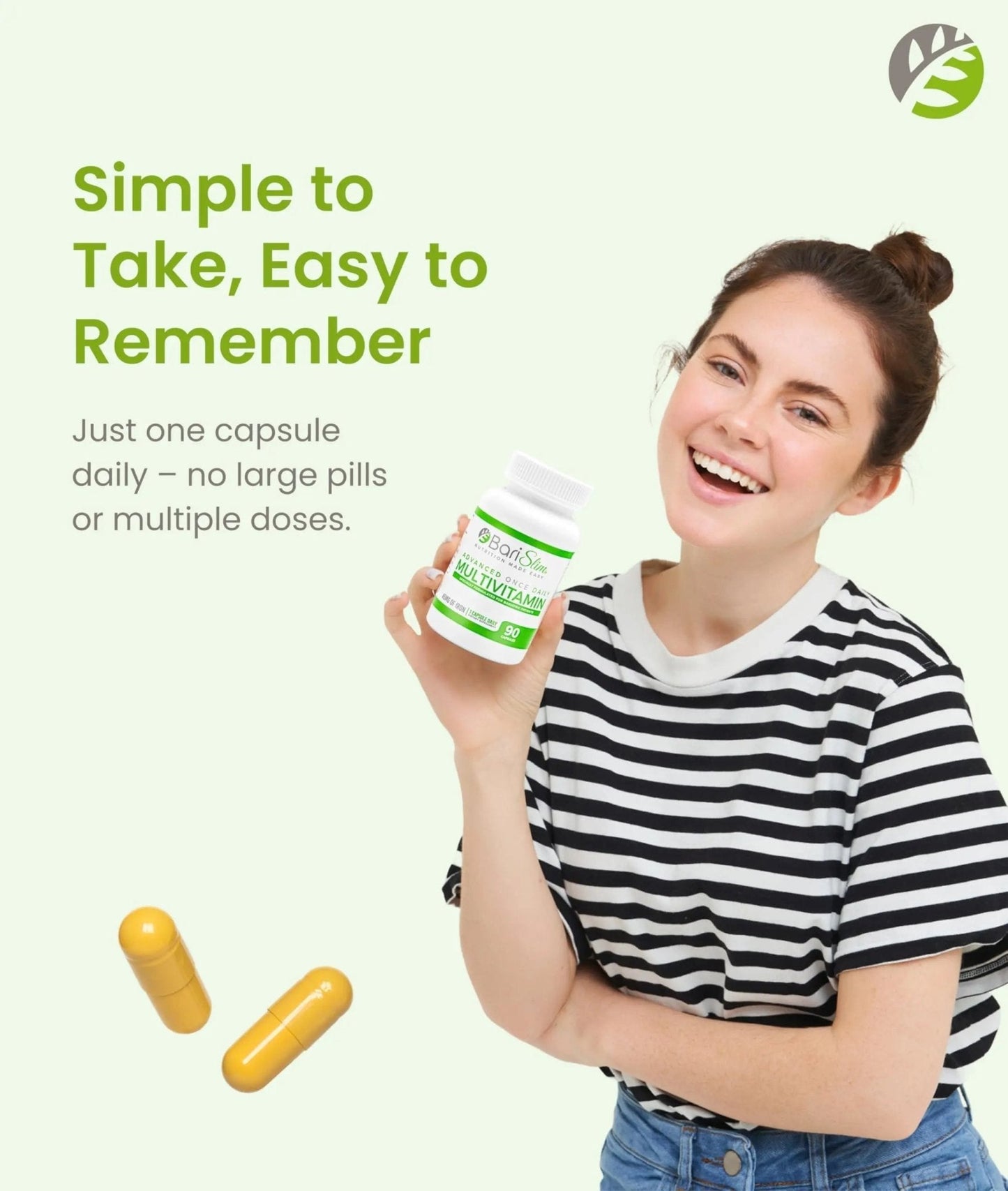 BariSlim Advanced Once Daily Bariatric Multivitamin Capsule - 45 mg of Iron - Bariatric Vitamin for Post Bariatric Surgery Including - PrimeBioHealth - canada supplements