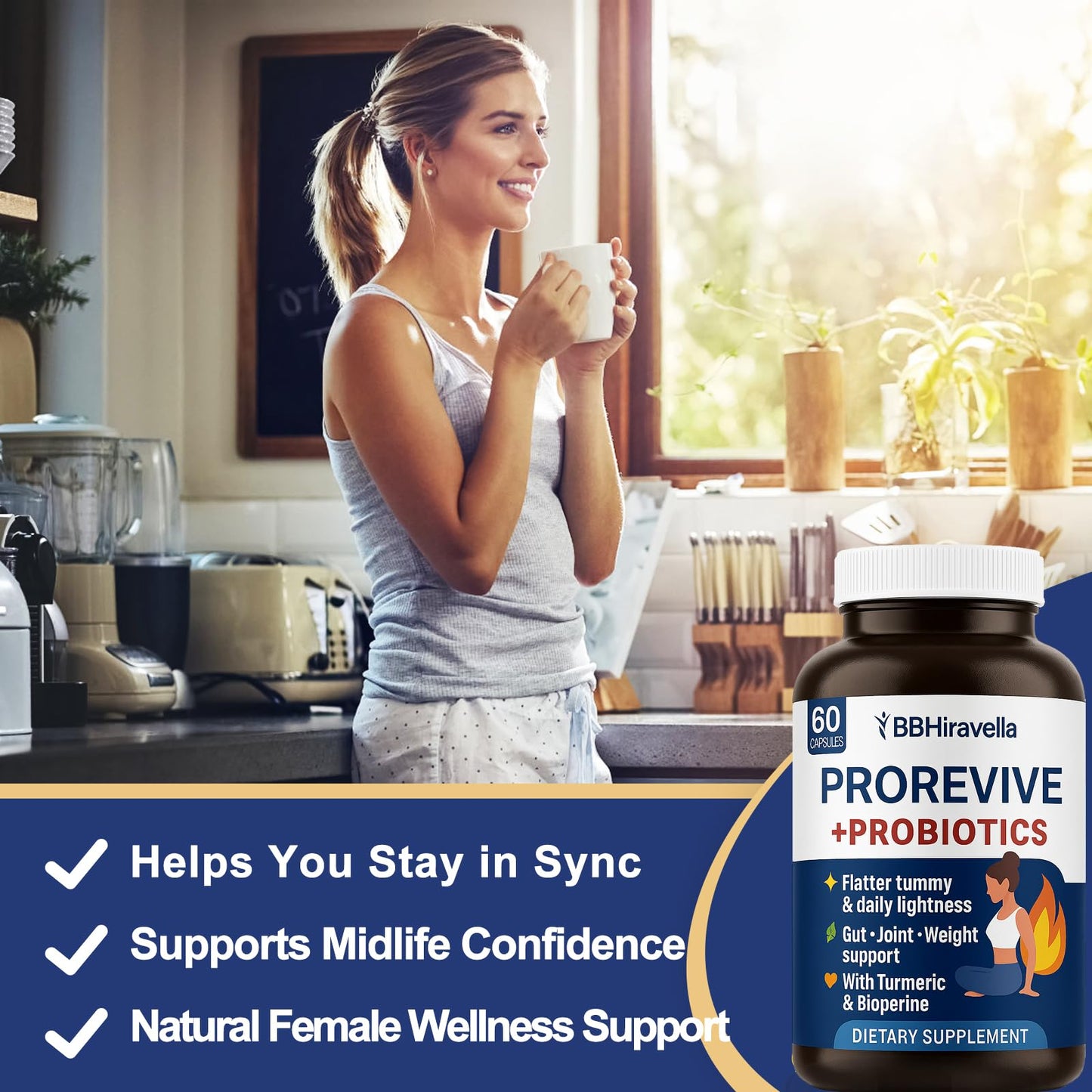 BBHiravella Prorevive for Women Menopause Support | Joint Comfort, Sexy Midsection Curves, Menopause Bloat Relief - PrimeBioHealth - canada supplements