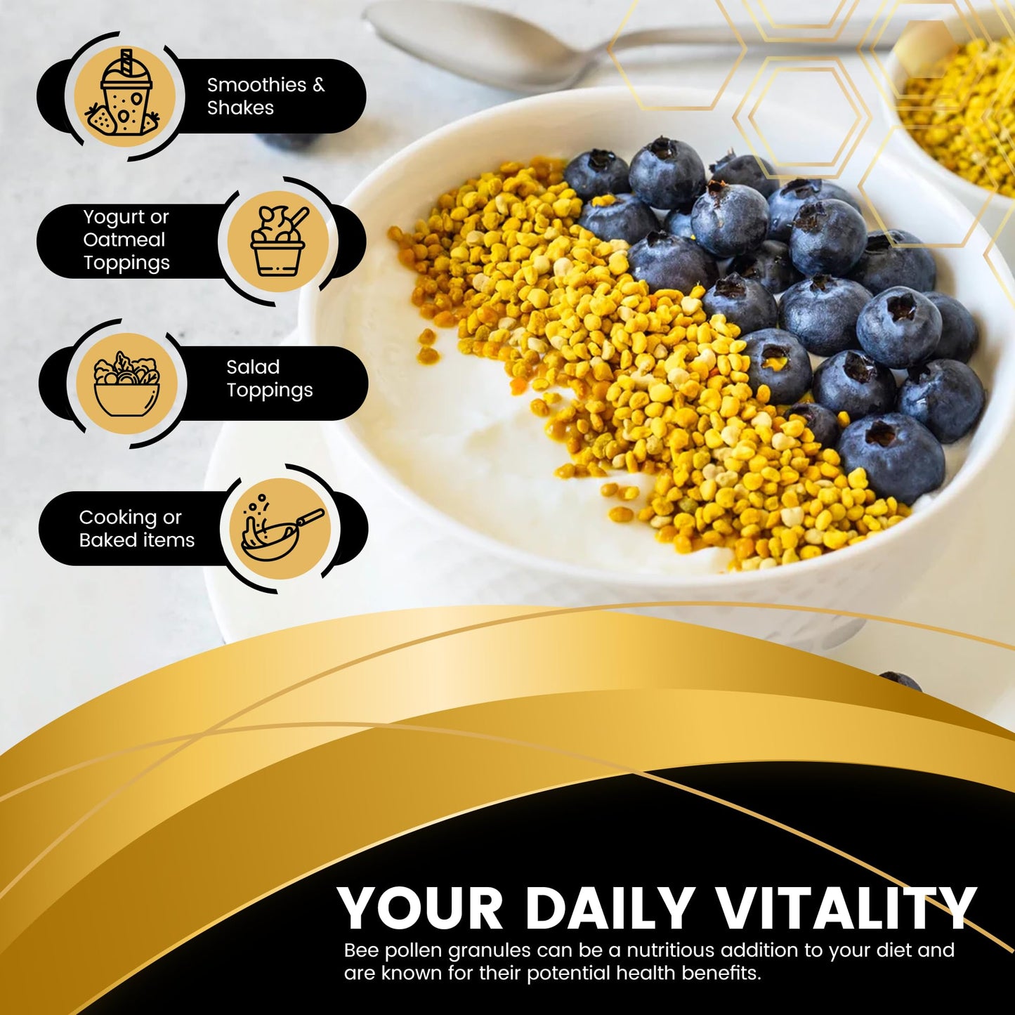 Bee Pollen Granules Third-Party Tested, 1 Lbs. - Bee Pollen for Women, Keto-Friendly Super Food Supplement Packed with Proteins, Vitamins & Minerals - Immune Support, Energy Boost, Digestive Wellness - PrimeBioHealth - canada supplements