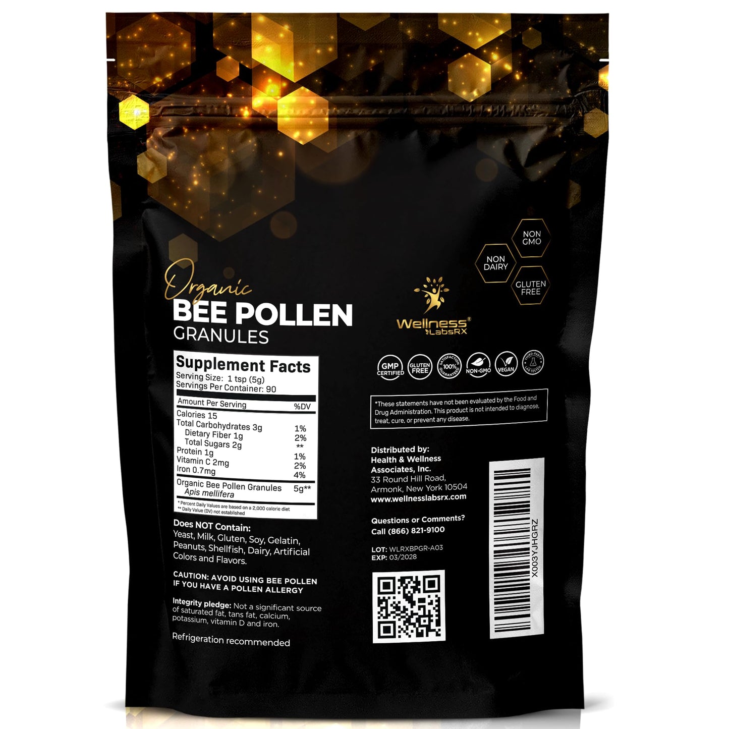 Bee Pollen Granules Third-Party Tested, 1 Lbs. - Bee Pollen for Women, Keto-Friendly Super Food Supplement Packed with Proteins, Vitamins & Minerals - Immune Support, Energy Boost, Digestive Wellness - PrimeBioHealth - canada supplements