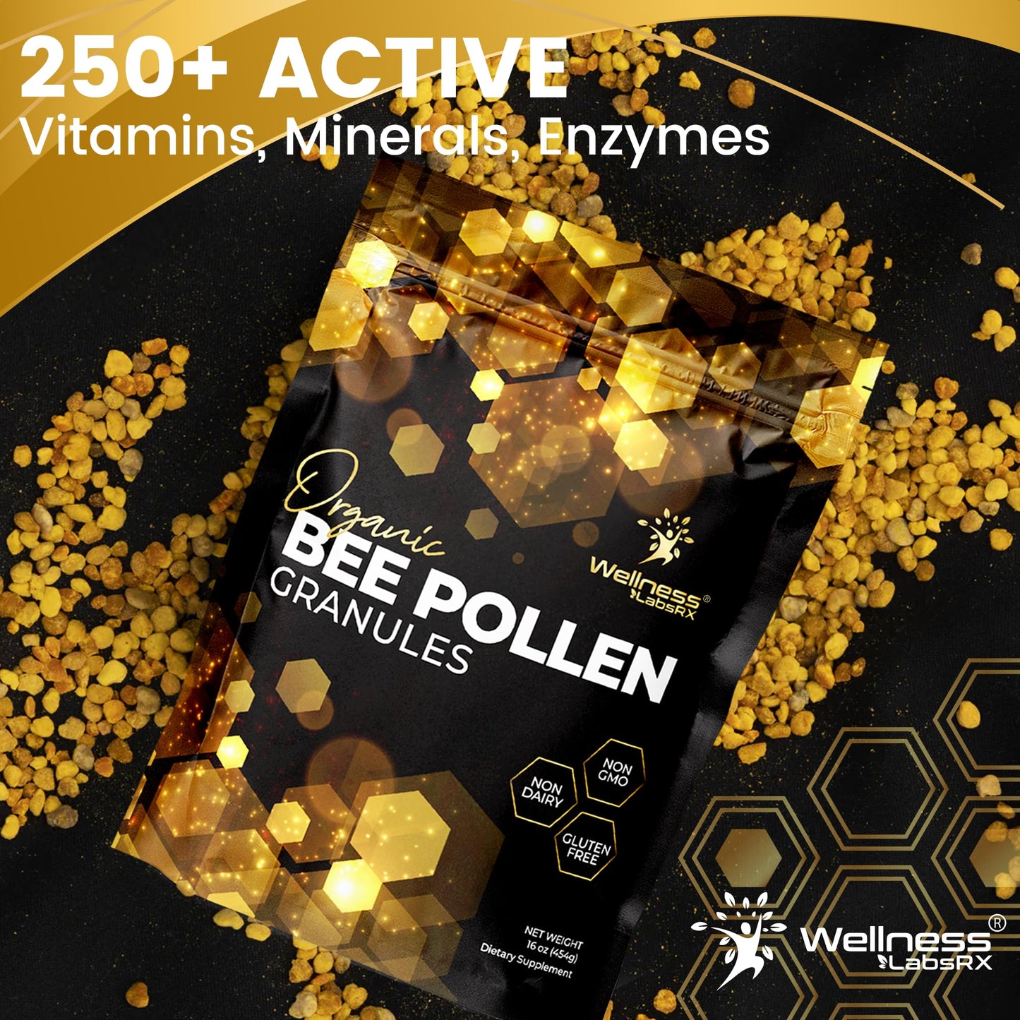 Bee Pollen Granules Third-Party Tested, 1 Lbs. - Bee Pollen for Women, Keto-Friendly Super Food Supplement Packed with Proteins, Vitamins & Minerals - Immune Support, Energy Boost, Digestive Wellness - PrimeBioHealth - canada supplements