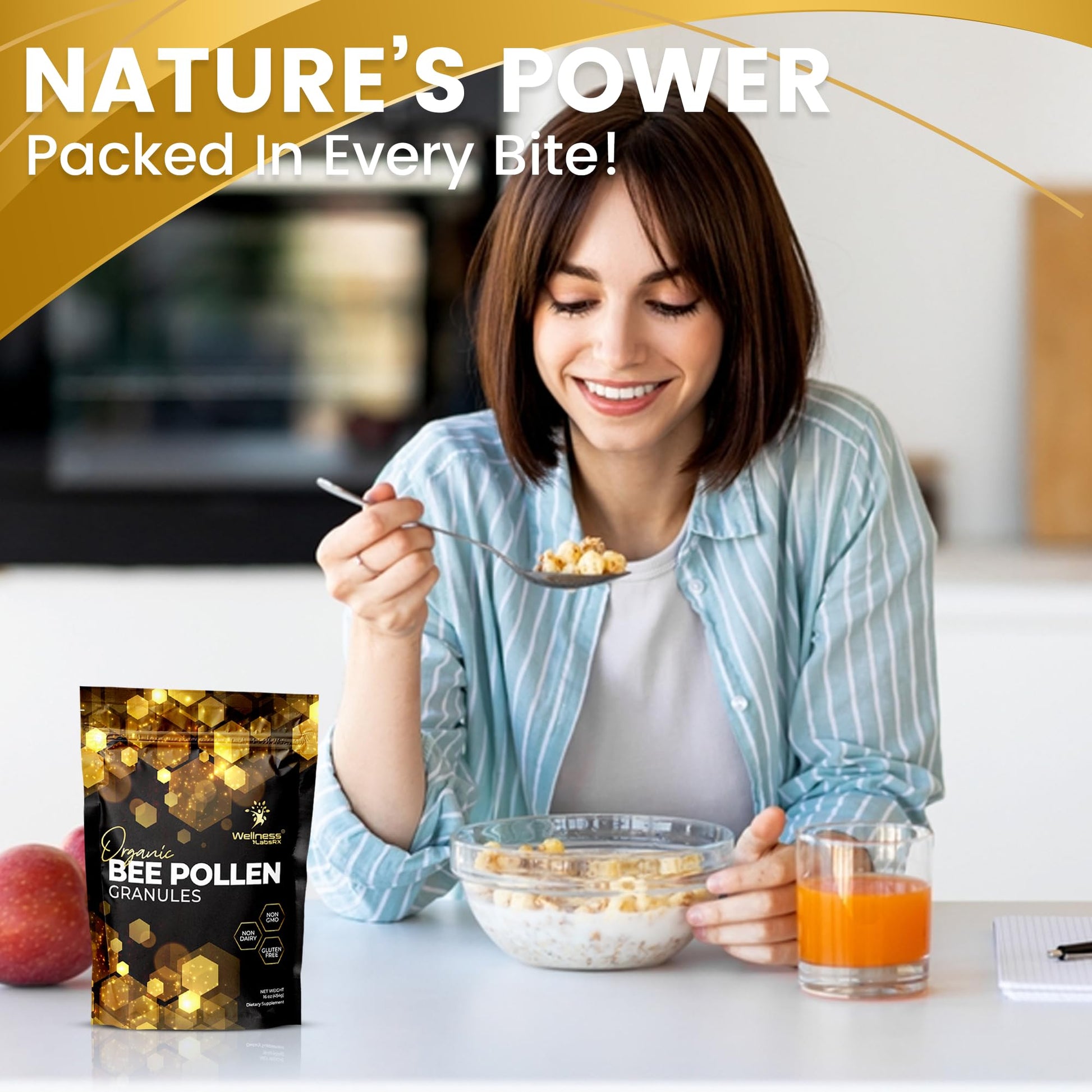 Bee Pollen Granules Third-Party Tested, 1 Lbs. - Bee Pollen for Women, Keto-Friendly Super Food Supplement Packed with Proteins, Vitamins & Minerals - Immune Support, Energy Boost, Digestive Wellness - PrimeBioHealth - canada supplements
