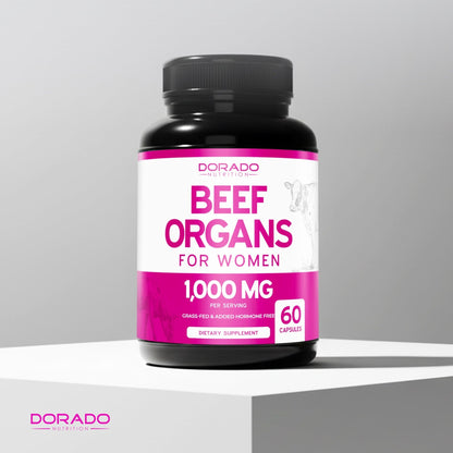 Beef Organ Supplement for Women - Grass Fed Beef Liver, Heart, Kidney & Uterus 1000mg - PrimeBioHealth - canada supplements
