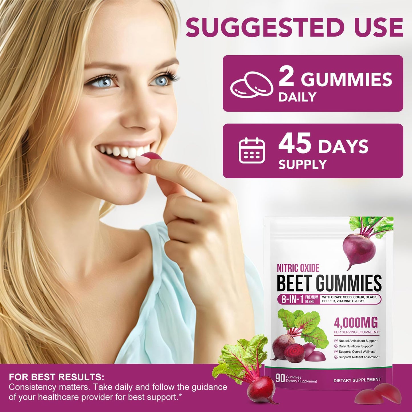 Beet Root Gummies Enriched with 200mg CoQ10 & Beet Root Extract for Blood Pressure, Heart Health Support, Energy Level Suport, Promoting Nitric Oxide - PrimeBioHealth - canada supplements