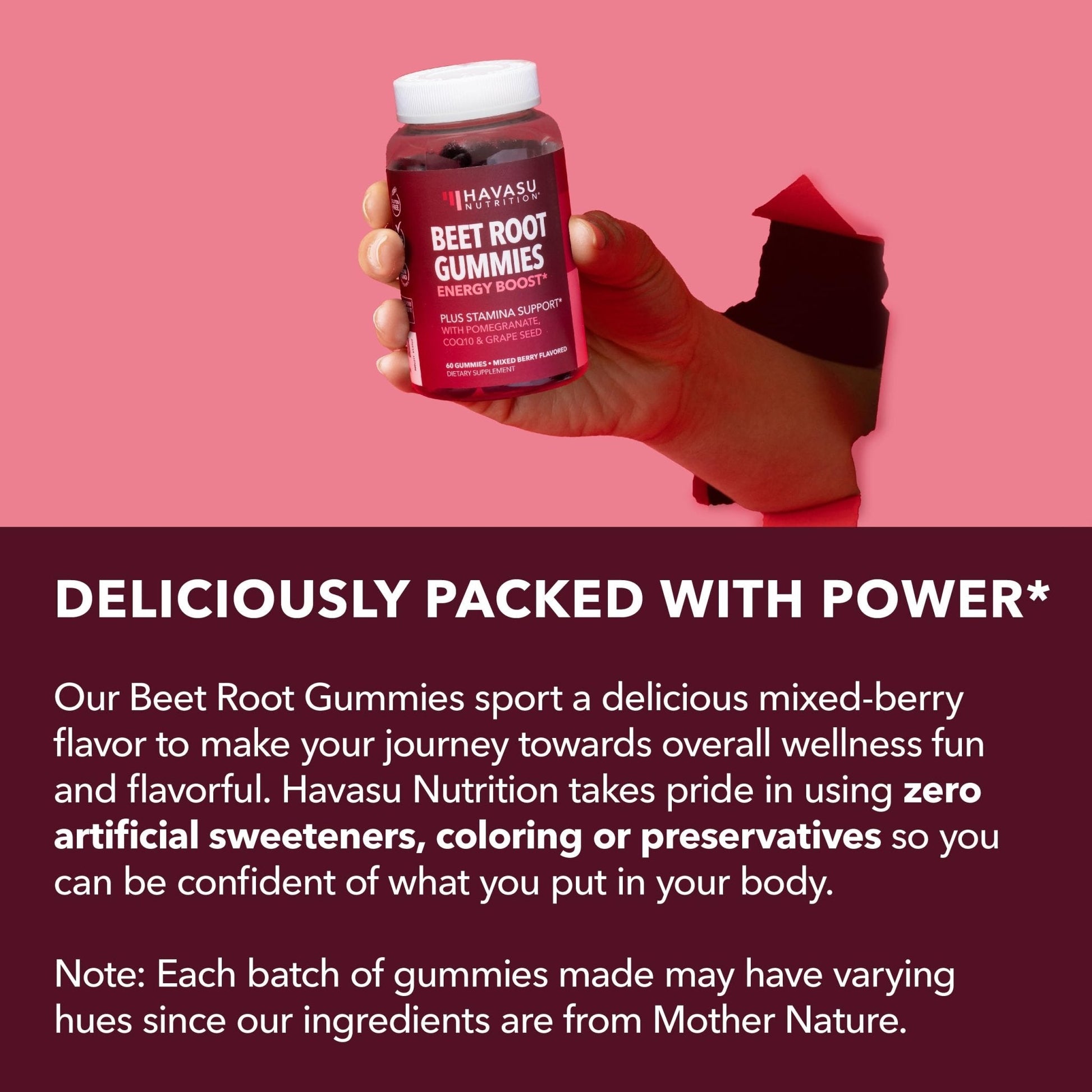 Beet Root Gummies with COQ10 & Pomegranate - Nitric Oxide Supplement for Men and Women - Beetroot for Endurance, Performance, Recovery - Vegan, Non-GMO, Gluten Free - PrimeBioHealth - canada supplements
