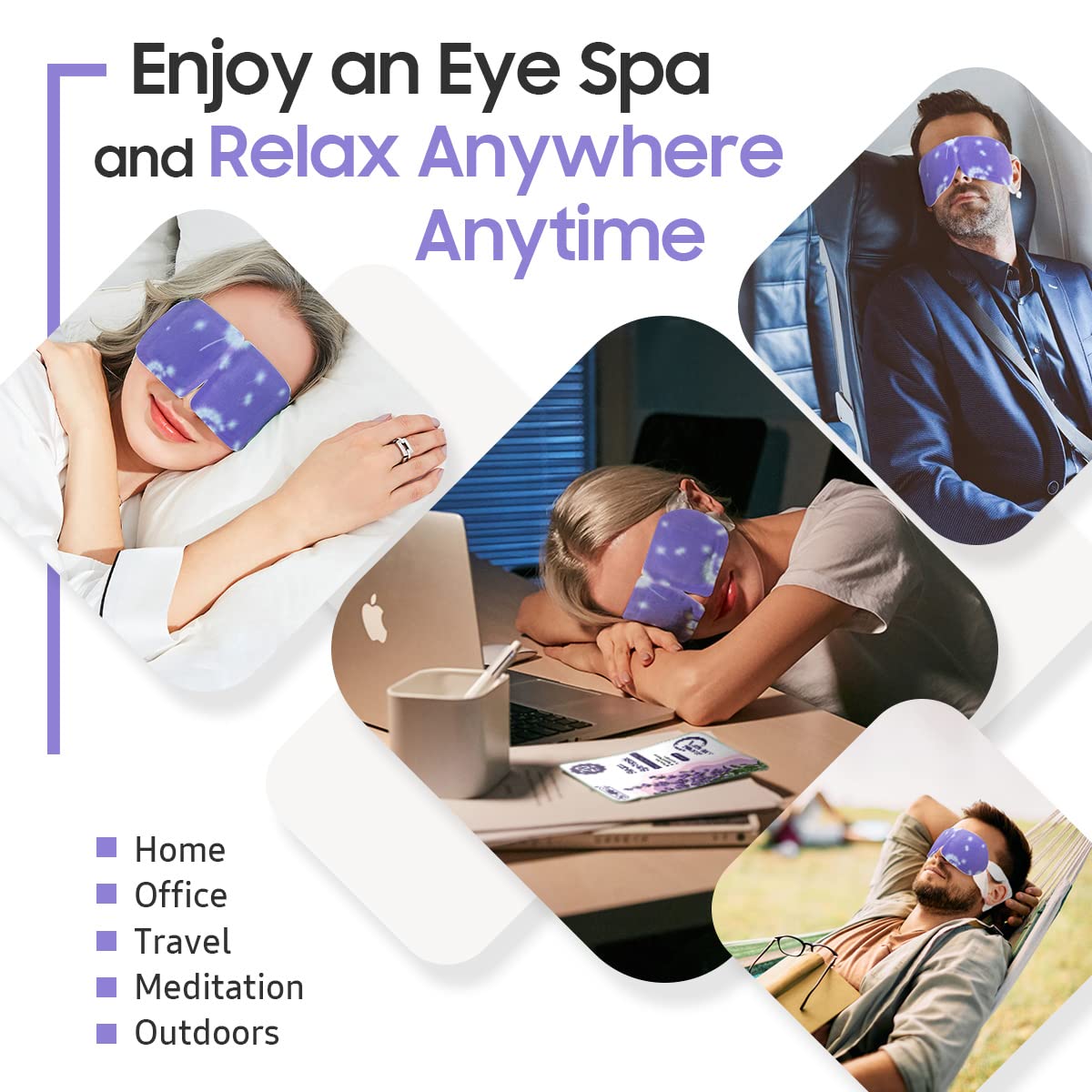 BeHoomi Steam Eye Mask, 10 Packs Heated Eye Mask, Self Heating Disposable SPA Warm Compress for Eyes Sleep Mask, Travel Essentials - PrimeBioHealth - canada supplements