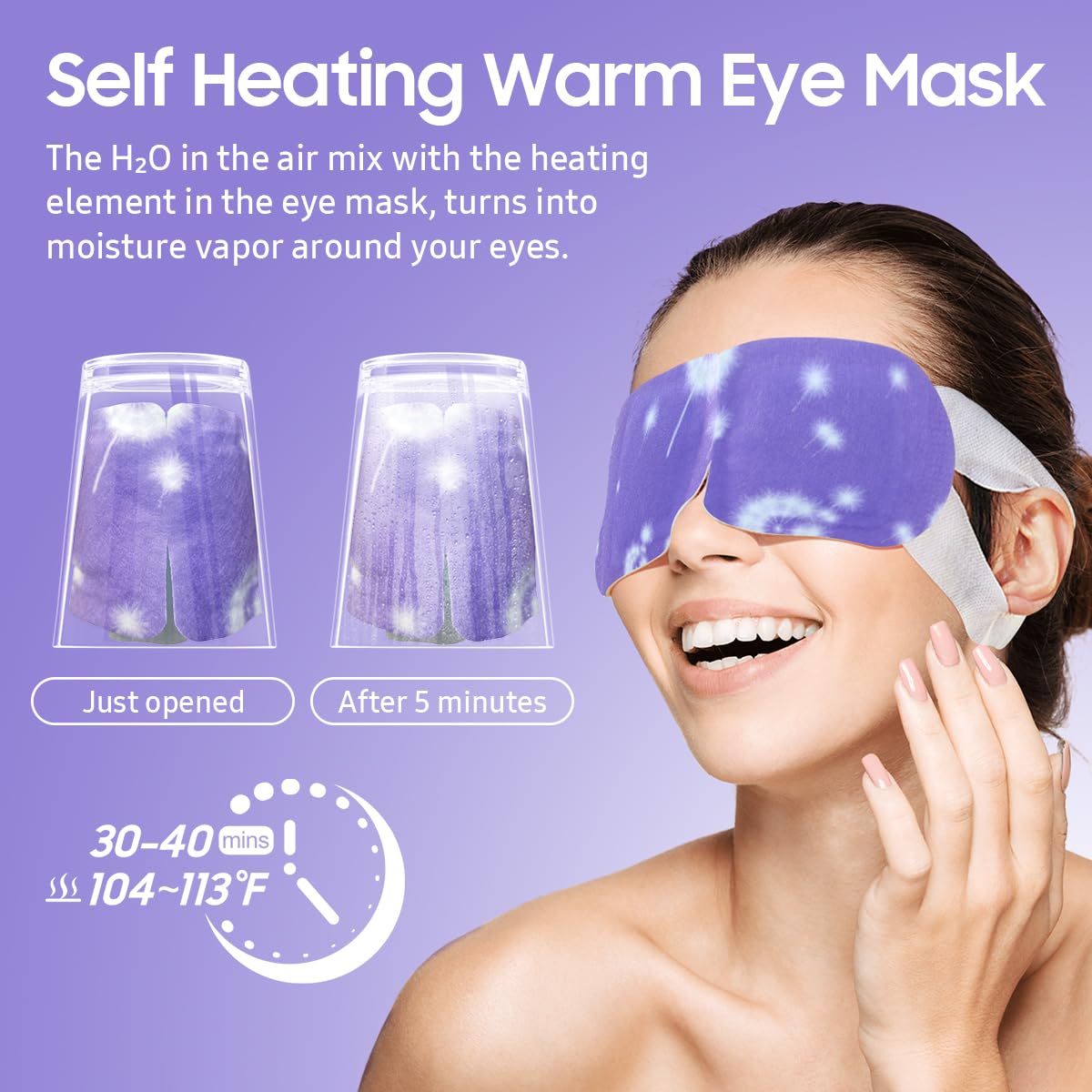 BeHoomi Steam Eye Mask, 10 Packs Heated Eye Mask, Self Heating Disposable SPA Warm Compress for Eyes Sleep Mask, Travel Essentials - PrimeBioHealth - canada supplements