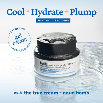belif Aqua Bomb – Daily Niacinamide Hydrating Moisturizer, Lightweight Plumping Facial Cream with Hyaluronic Acid & Squalane, Cooling Effect - PrimeBioHealth - canada supplements