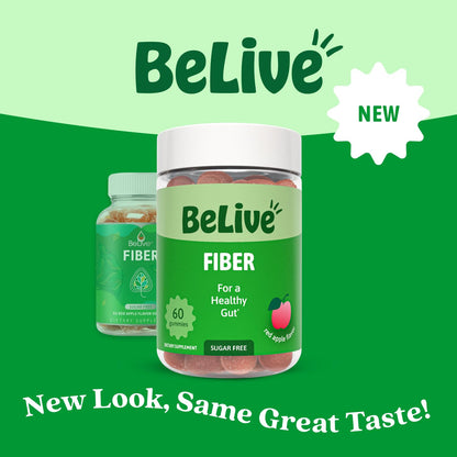 BeLive Fiber Gummies - Sugar Free Prebiotic Digestive Health and Regularity Supplement - Chicory Root & Inulin - PrimeBioHealth - canada supplements