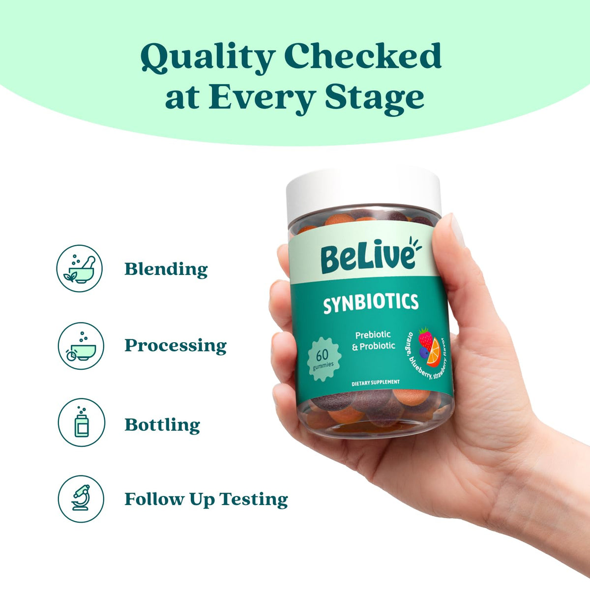 BeLive Synbiotics - Probiotic & Prebiotic Fiber Gummies – High Strength Inulin (3g), Dietary Fiber Supplement, Digestive Support for Kids & Adults - PrimeBioHealth - canada supplements