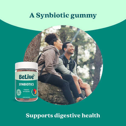 BeLive Synbiotics - Probiotic & Prebiotic Fiber Gummies – High Strength Inulin (3g), Dietary Fiber Supplement, Digestive Support for Kids & Adults - Strawberry, Orange, - PrimeBioHealth - canada supplements