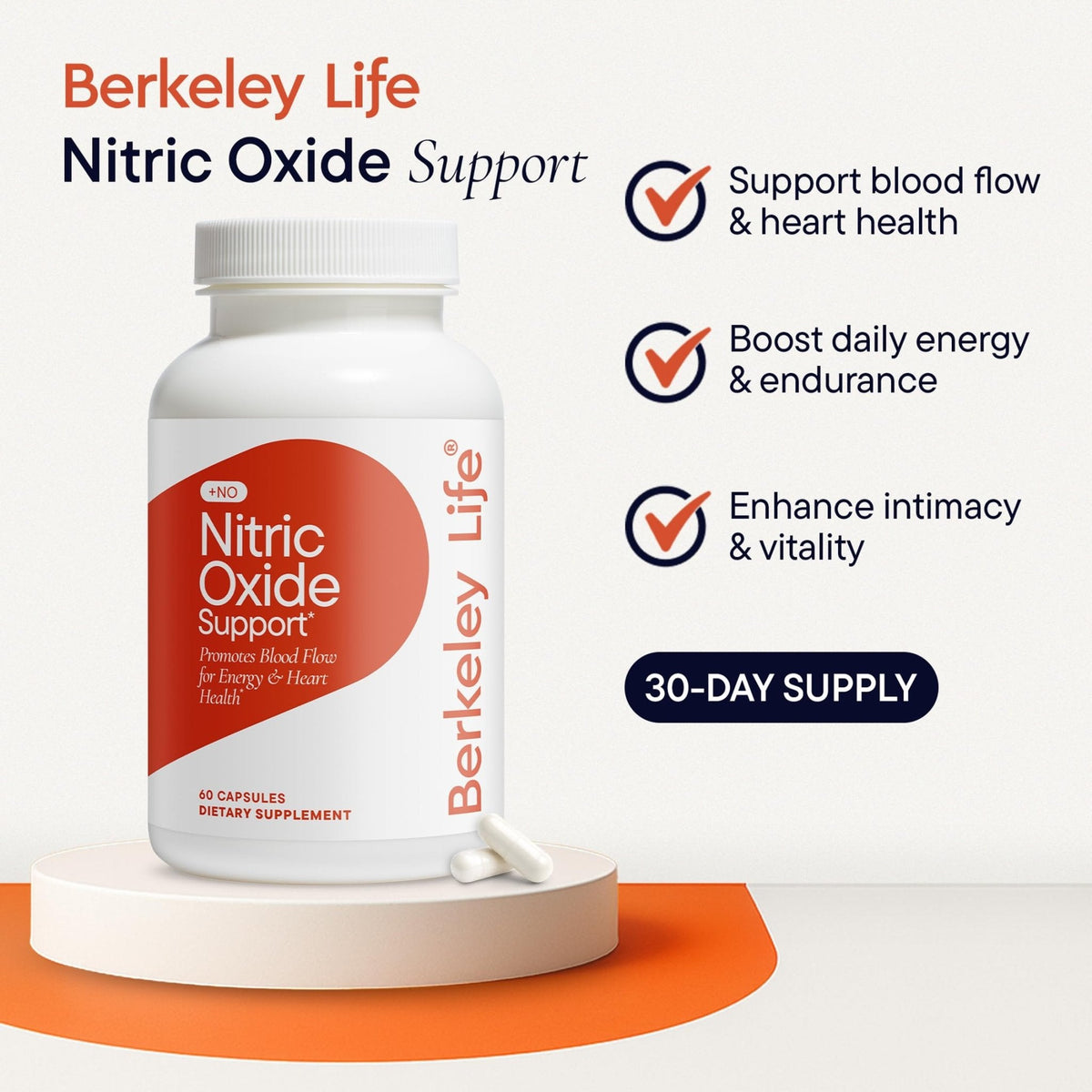 Berkeley Life Nitric Oxide Support Supplement - Nitric Oxide Booster for Men & Women - Blood Flow & Circulation with Beet Root Powder to Support Energy, Heart Health - PrimeBioHealth - canada supplements