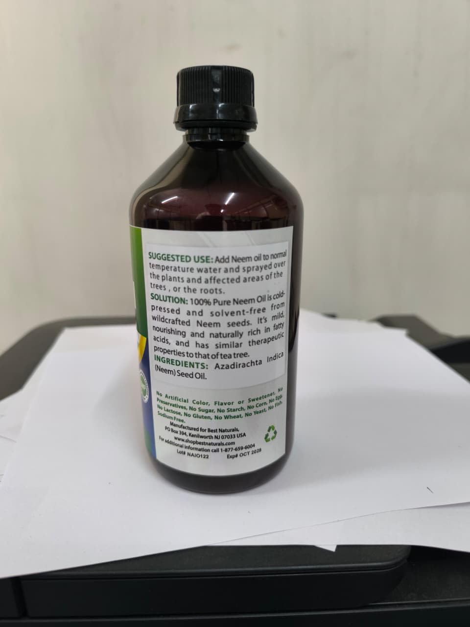 Best Naturals 100% Pure Neem Oil, 100% Cold Pressed and Unrefined - 16 OZ (1 Bottle) - PrimeBioHealth - canada supplements