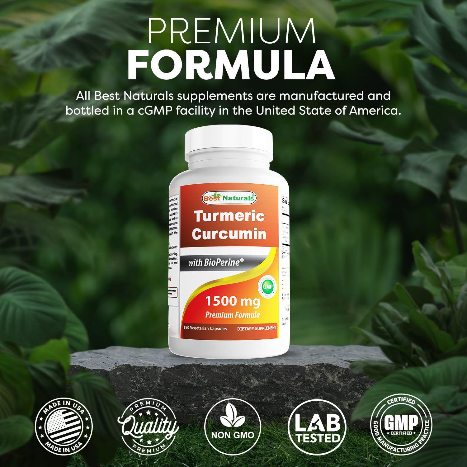 Best Naturals Turmeric Curcumin 1500mg/Serving with Bioperine - 180 Veggie Capsules - PrimeBioHealth - canada supplements