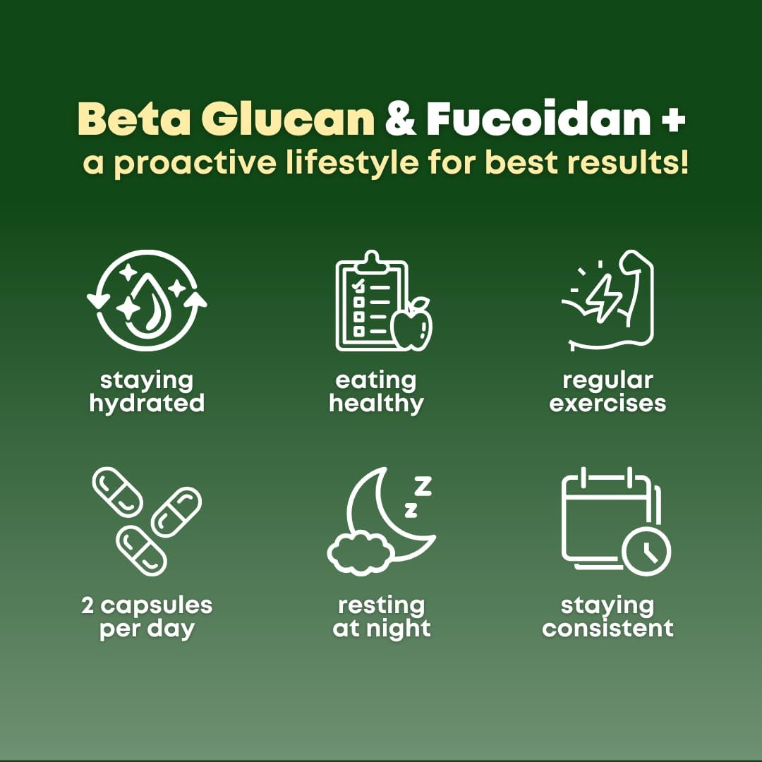 Beta Glucan & Fucoidan Brown Seaweed Extract - L Glutathione, Shiitake, Agaricus Blazei Mushroom, Vitamin C - Immune, Cellular, Healthy Aging Support - 90 Capsules, Non GMO, Gluten Free Supplement - PrimeBioHealth - canada supplements