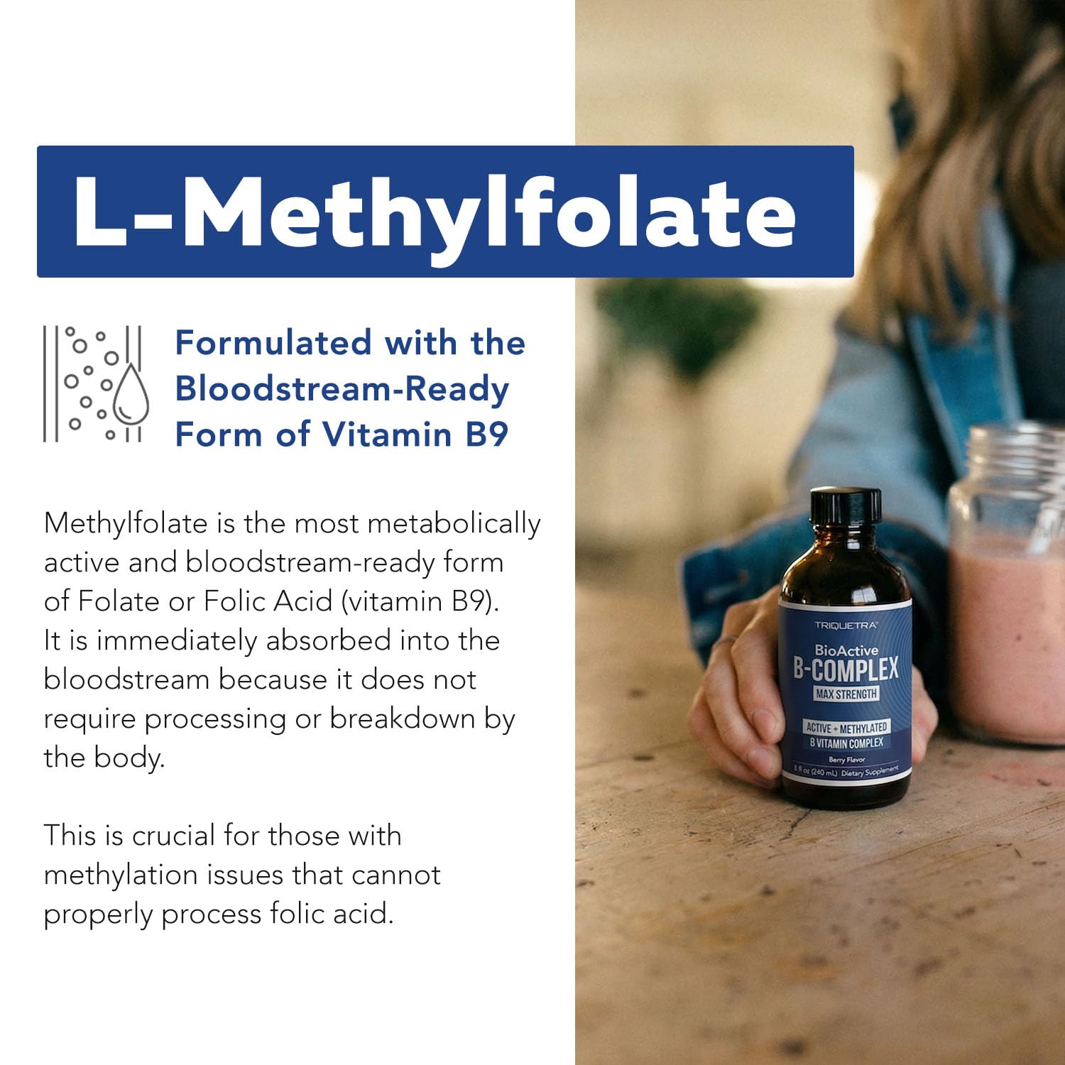 BioActive Vitamin B Complex - Blood Stream Ready, Methylated B Complex - Featuring Methylfolate, 3 BioActive Forms of B12, BenfoPure® B1 & Pantesin® B5 - 12 B Vitamins in Clinical Doses - 60 Servings - PrimeBioHealth - canada supplements