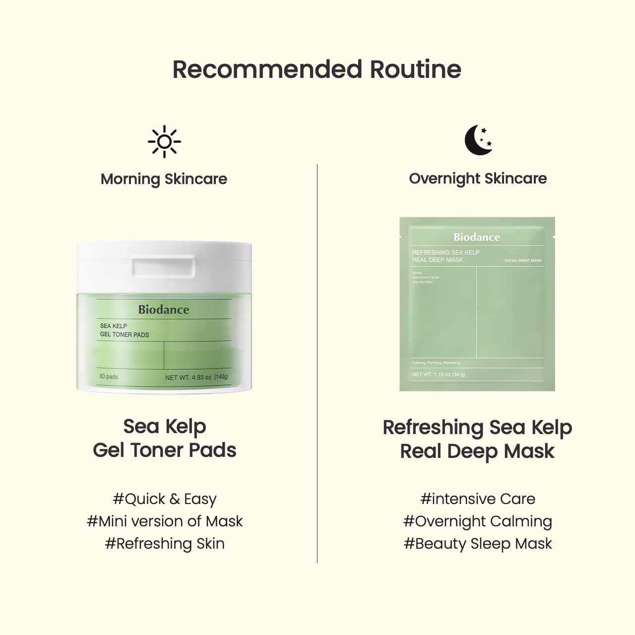 Biodance Sea Kelp Gel Toner Pads, Calming Toner Pads for Sensitive Skin, Oil & Sebum Control, Refreshing Blemish Care - PrimeBioHealth - canada supplements