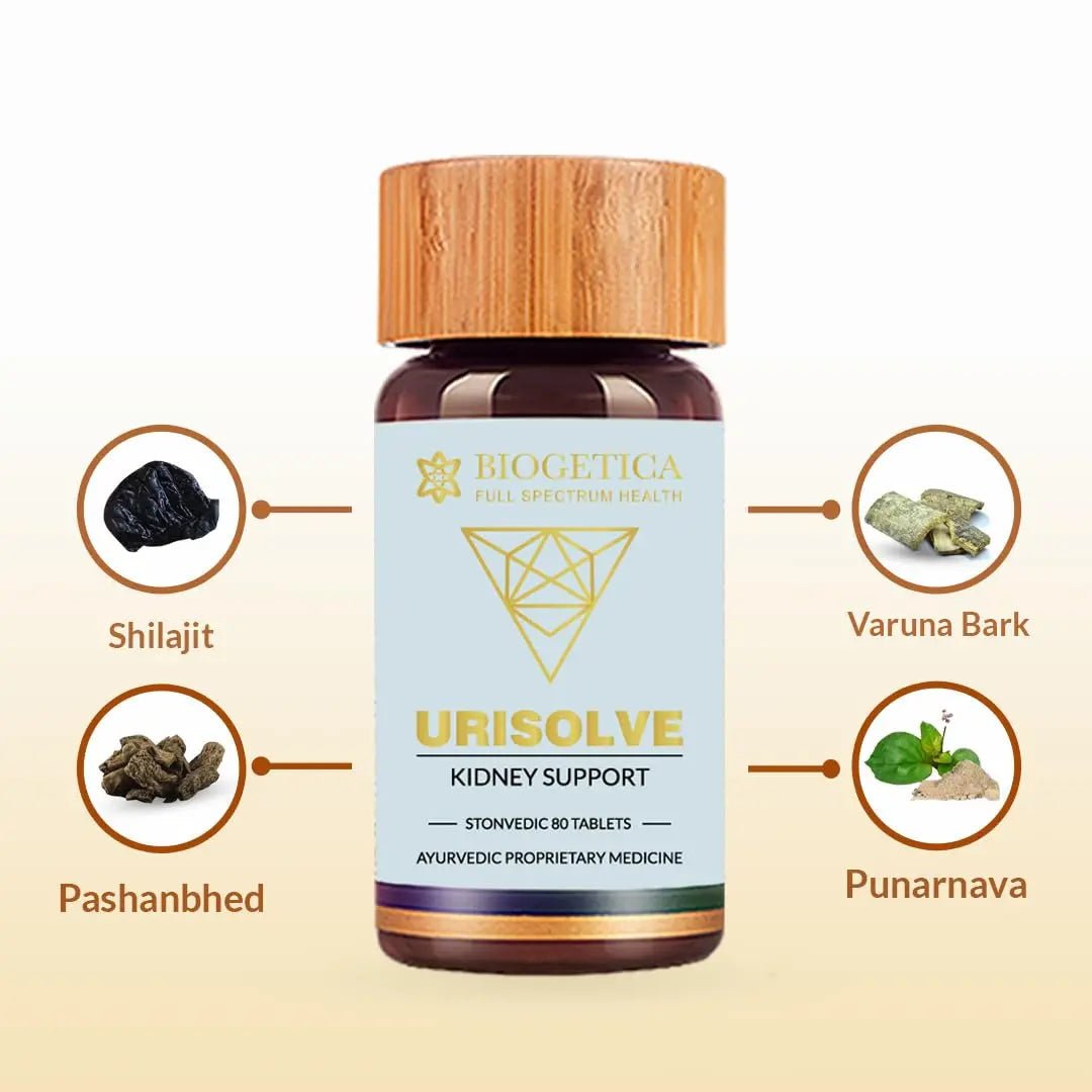 Biogetica Urisolve Kidney Care Herbal Supplement with Asparagus Racemosus & Terminalia Chebula for Optimal Urinary System Support - Non-GMO - 100% Vegan Ayurveda Supplement - 80 Tablets - PrimeBioHealth - canada supplements