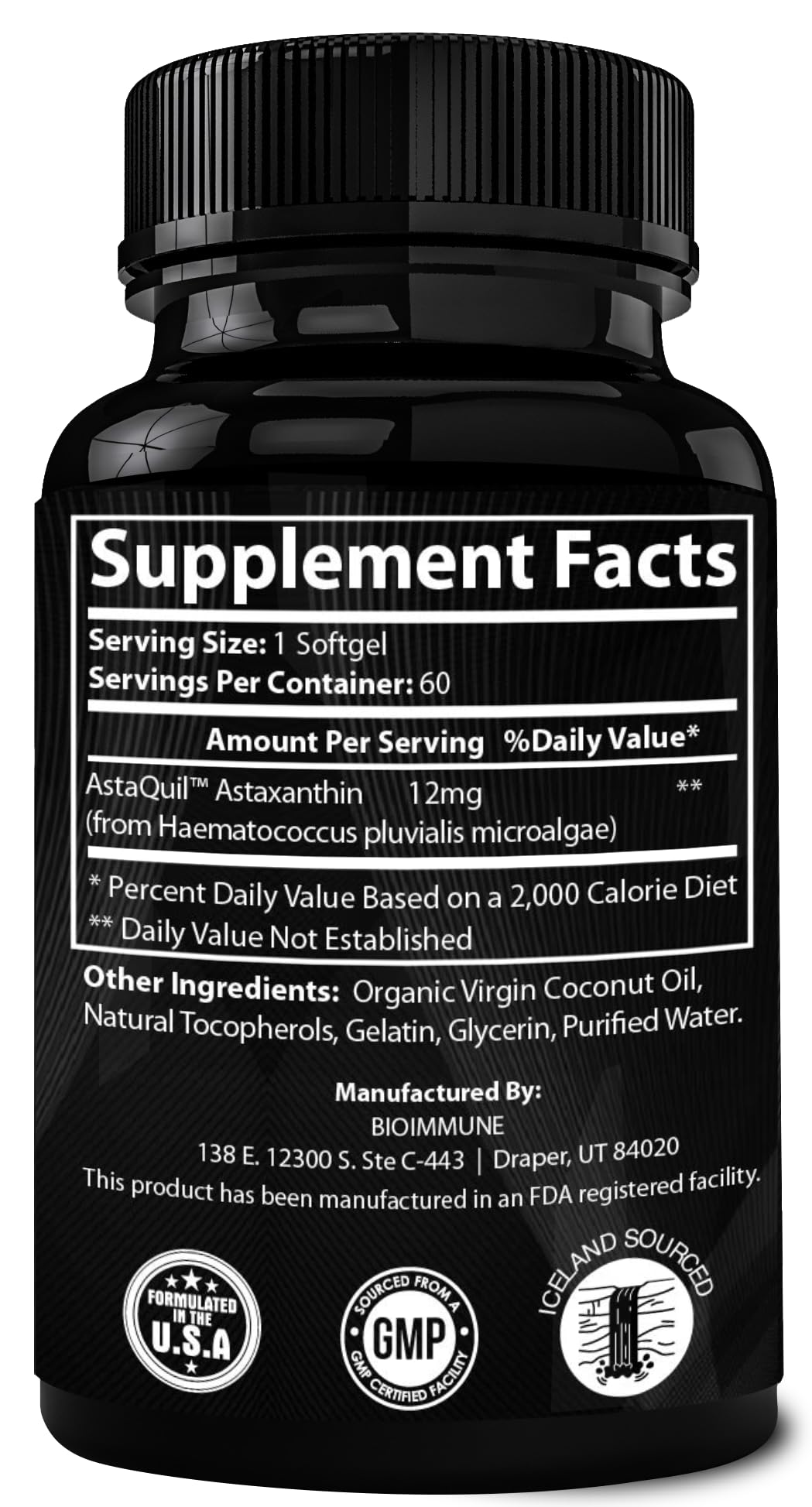 BioImmune 2 Pack Triple Strength AstaQuil™ Astaxanthin 12mg Enhanced Absorption, 120 Softgels w/Organic Coconut Oil. Powerful Antioxidant for Eye, Joint & Heart Health - PrimeBioHealth - canada supplements