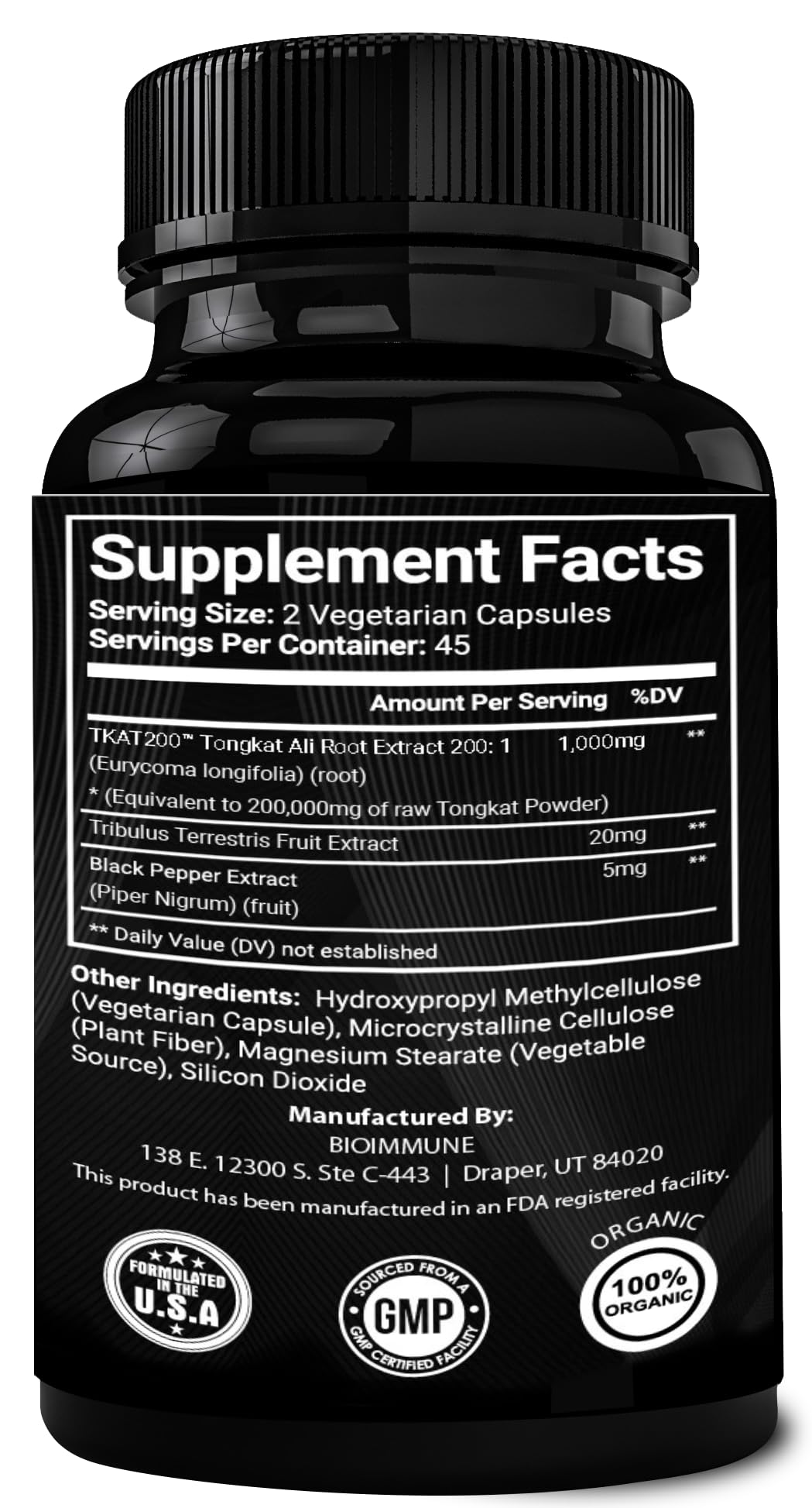 BioImmune Longjack Tongkat Ali Ultra Concentrated Purified Extract Capsules | Strength Muscle Mass, Drive, Performance - PrimeBioHealth - canada supplements