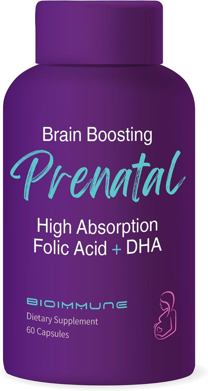 BioImmune Ultra Strength Bio-Available Prenatal Vitamins for Women, Naturally Occurring Methylated Folate Folic Acid, DHA Omega 3. Supports Brain Development, Healthy Fetal Development - PrimeBioHealth - canada supplements