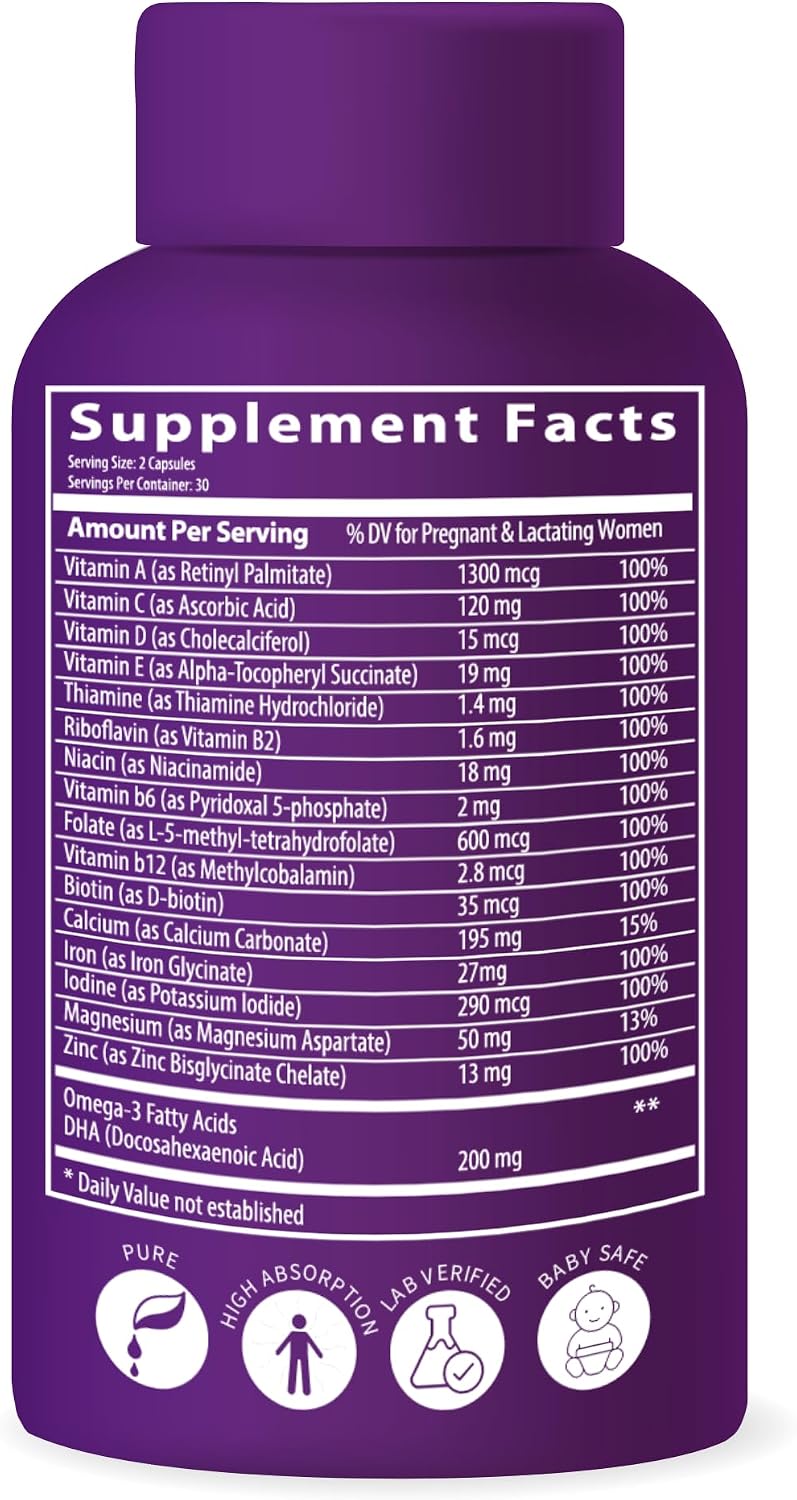 BioImmune Ultra Strength Bio-Available Prenatal Vitamins for Women, Naturally Occurring Methylated Folate Folic Acid, DHA Omega 3. Supports Brain Development, Healthy Fetal Development - PrimeBioHealth - canada supplements