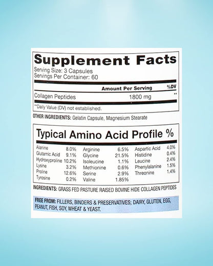 BioOptimal Collagen Peptides Capsules - Grass-Fed, Pasture-Raised Hydrolyzed Protein S]n-GMO, Zero Sugar Daily Pills for Men & Women (180 Capsules) - PrimeBioHealth - canada supplements