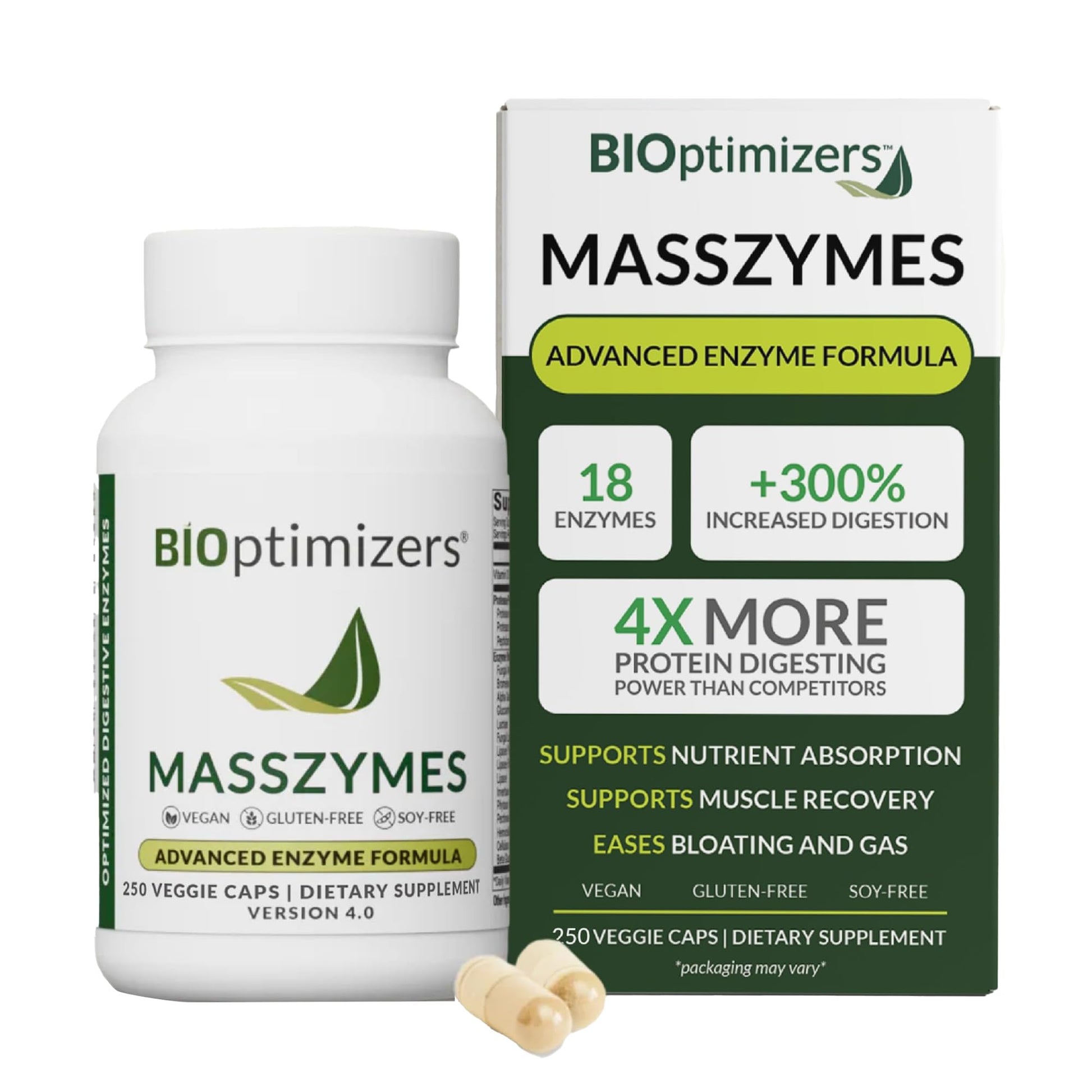 BiOptimizers MassZymes - Complete Digestive Enzymes Supplement for Gut Health - Bloating Relief for Men and Women - Lipase Amylase Bromelain - PrimeBioHealth - canada supplements