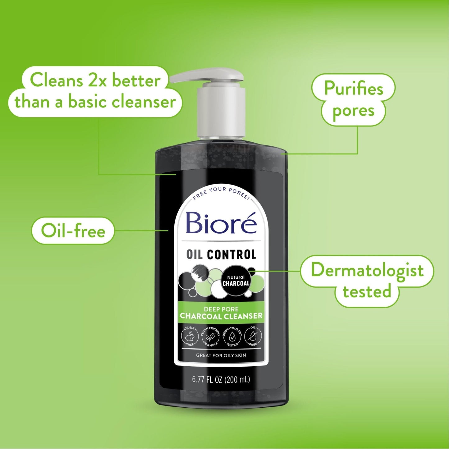 Biore Deep Pore Charcoal Face Wash, Daily Facial Cleanser for Dirt & Makeup Removal, for Oily Skin, 6.77 Oz - PrimeBioHealth - canada supplements