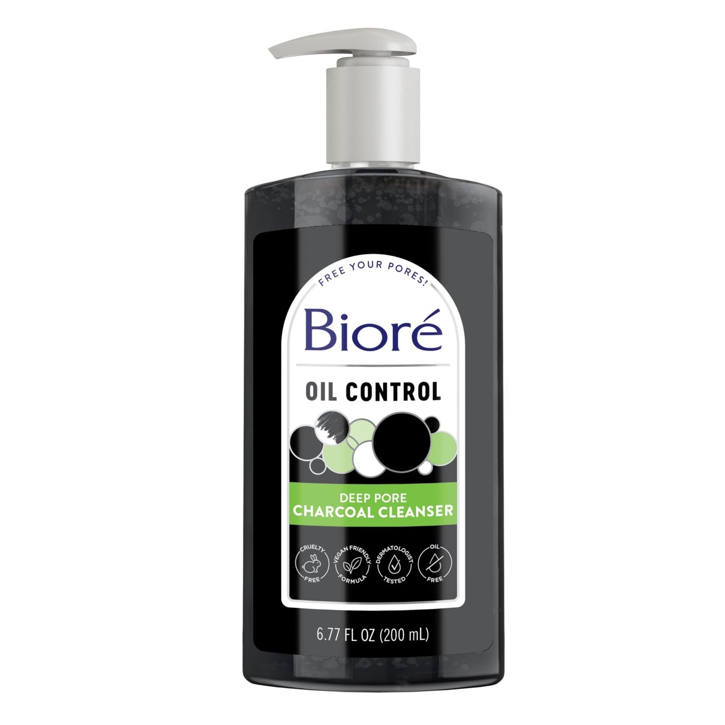Biore Deep Pore Charcoal Face Wash, Daily Facial Cleanser for Dirt & Makeup Removal, for Oily Skin, 6.77 Oz - PrimeBioHealth - canada supplements